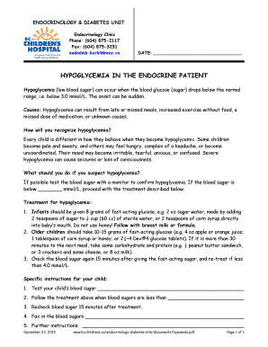 Hypoglycemia Treatment Protocol
