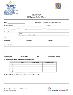 BC Physician Referral Form