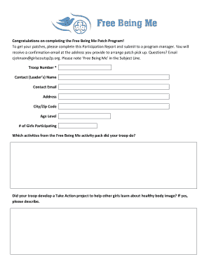 Free Being Me Participation Report