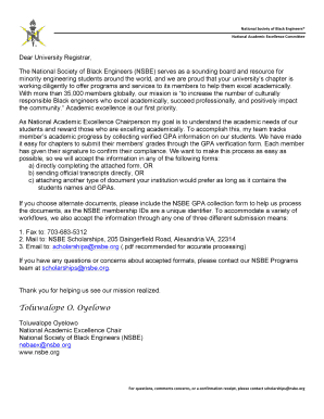 NSBE GPA Verification Form