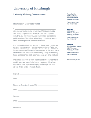 University of Pittsburgh Photography Consent Form