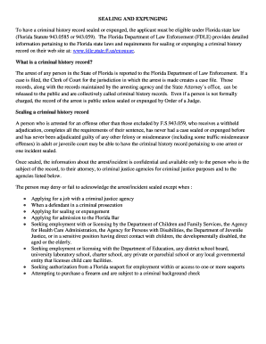 Florida Sealing and Expungement Application