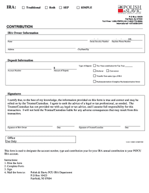IRA Contribution Form