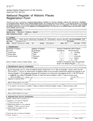 National Register of Historic Places Nomination Form
