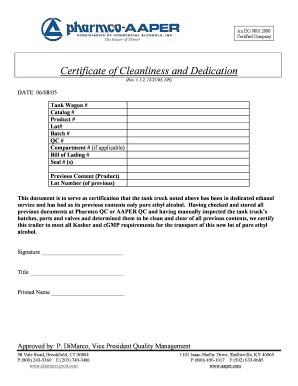 Certificate of Cleanlinessdoc