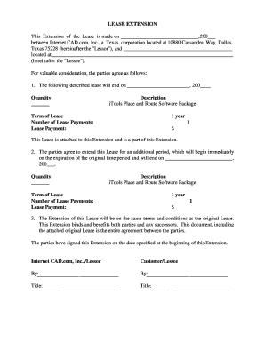 Lease Extension Agreement