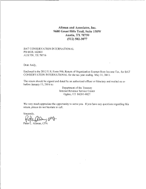 Form 990 2012 Bat Conservation International