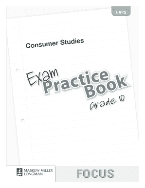 FocusExam Practice BookCOVERConsumer StudiesGr10