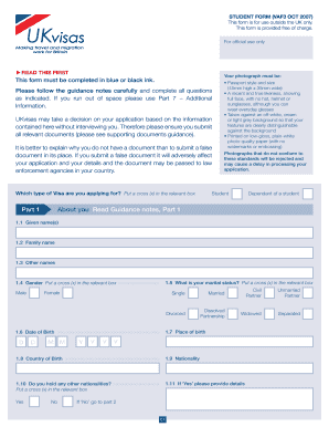UK Student Visa Application Form VAF3