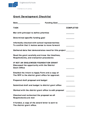 I 751 money order sample - Grant Development Checklist - englewoodschoolsnet