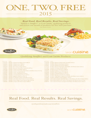 Stouffer's Lean Cuisine One Two Free Reward Form