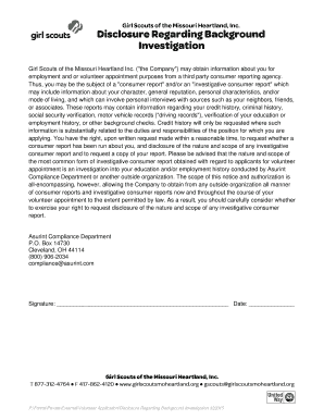Volunteer Background Check Disclosure
