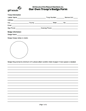 Girl Scouts Badge Form