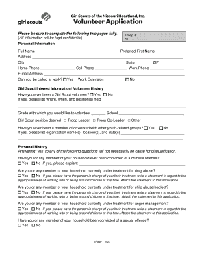 Girl Scout Volunteer Application