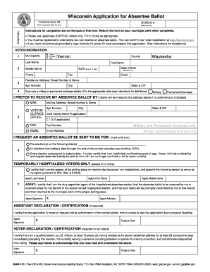 Wisconsin Absentee Ballot Application