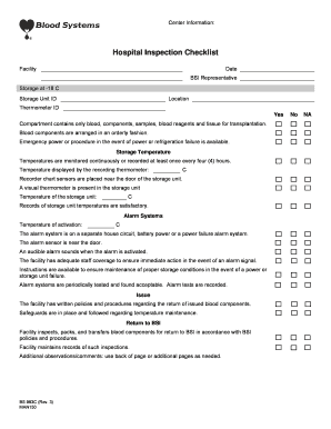Hospital Inspection Checklist