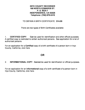 California Birth Certificate Application