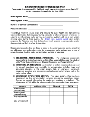 Tv show production schedule template - EmergencyDisaster Response Plan - Inyo County California - inyocounty