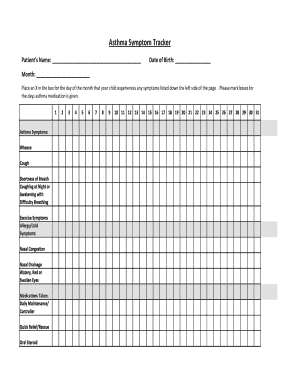 Asthma Symptom Tracker Form