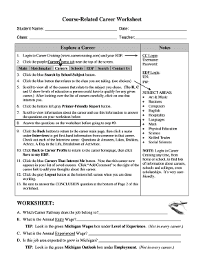 Career Exploration Worksheet