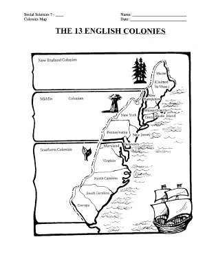 Social Sciences 7 Colonies Map
