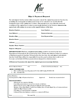 Skip-A-Payment Request Form