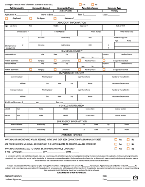 Rental Application Form