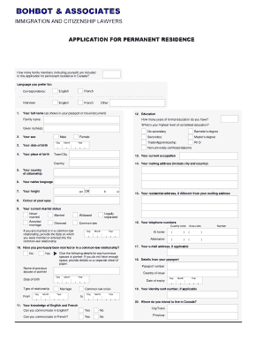 Canada Permanent Residence Application
