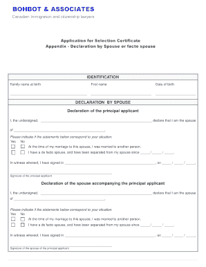 Spouse Declaration Form