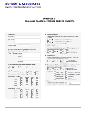 Canada Immigration Application Form