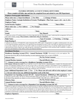 Flexible Spending Account Enrollment Form