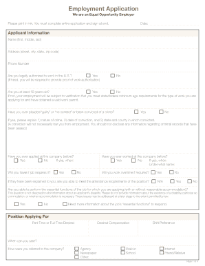 Employment Application Form