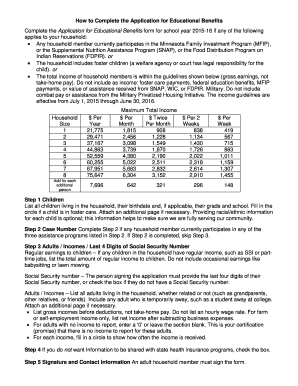 Application for Educational Benefits