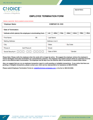 Employee Termination Form