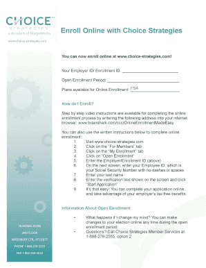 Choice Strategies Online Enrollment Form