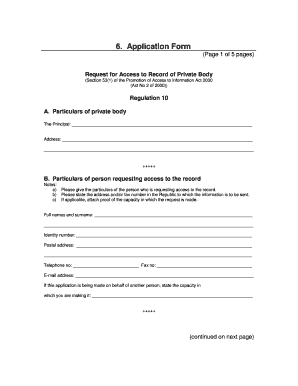 Request for Access to Record of Private Body
