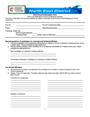 Church Information Form