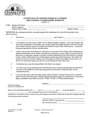 Educational Guardianship Affidavit