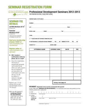 Seminar Registration Form