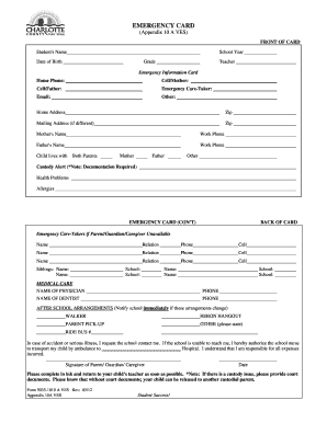 Emergency Information Card
