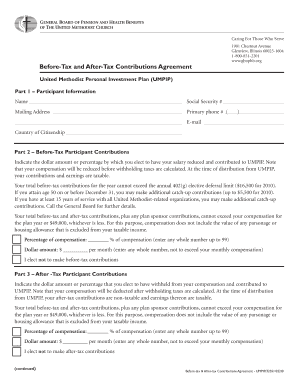 Before-Tax and After-Tax Contributions Agreement