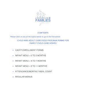 CACFP Infant Meal Enrollment Form