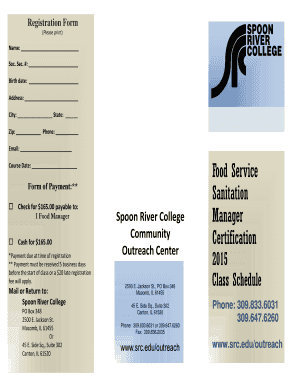 Illinois Food Service Sanitation Manager Registration Form