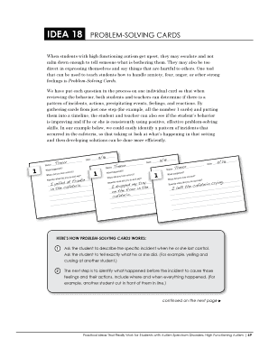 Problem-Solving Cards for Autism