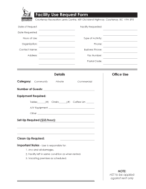 Facility Use Request Form
