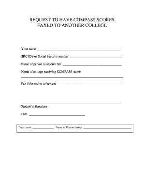 Request to Fax Compass Scores