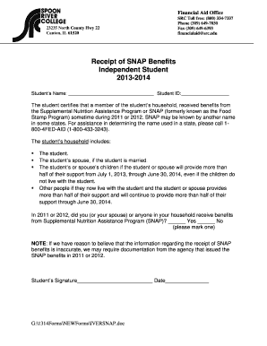 SNAP Benefits Certification Form