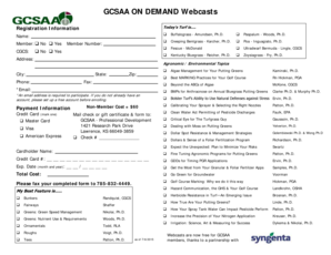 GCSAA On Demand Webcast Registration Form