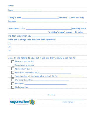 Emotional Support Letter for Sibling with Cancer
