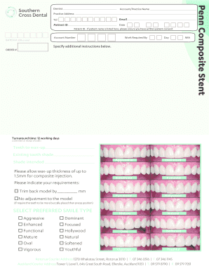 Dental Wax-Up Order Form